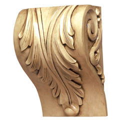 Cor-8A Acanthus Block Corbel 10-5/8 inch H-Oak