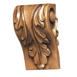 Cor-8D Acanthus Block Corbel 5 inch H-Oak
