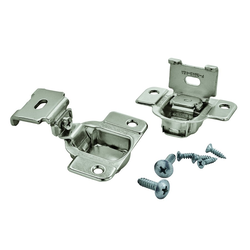 1-1/4 Inch Overlay Hinge 2-5/16 Inch Width, Nickel, Pair
