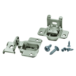 1/4 Inch Overlay Hinge 2-5/16 Inch Width, Nickel, Pair