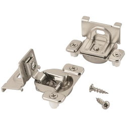 1/2 Inch Overlay Hinge 2-5/16 Inch Width, Nickel, Pair