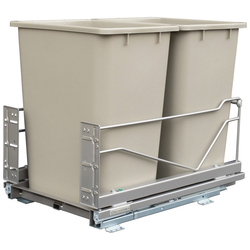 Final Sale, Double Waste Pull-Out, 36 Quart x 2, Soft Close Slide, Cabinet Floor Mounted, Minimum Face Frame Cabinet Opening 15" Width x 22-3/8" Depth x 19-1/4" Height, Champagne