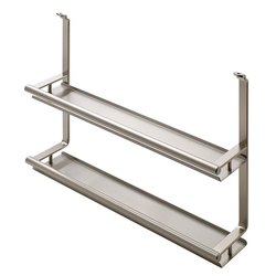 Spice Rack, Backsplash Railing System, 2 Tiers, Stainless Steel Effect