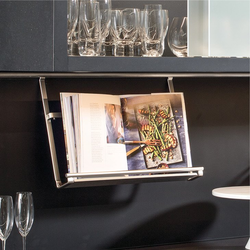 Cookbook Holder, Backsplash Railing System, Stainless Steel Effect