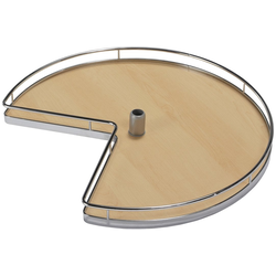 3/4 Round Shelf Set, For Post, Arena, Steel, Chrome / Maple, 32" (1 Set = 2 Trays)