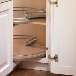 20% OFF 3/4 Round Shelf Set, With Pre-Mounted Bearing, Arena, Steel, Chrome / Maple, 28" (1 Set = 2 Trays)