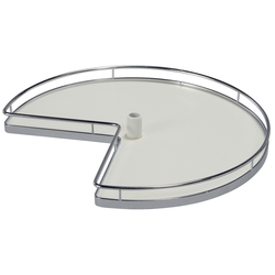 3/4 Round Shelf Set, For Post, Arena, Steel, Chrome / White, 32" (1 Set = 2 Trays)