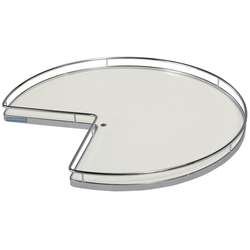 20% OFF 3/4 Round Shelf Set, With Pre-Mounted Bearing, Arena, Steel, Chrome / White, 28" (1 Set = 2 Trays)