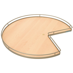 20% OFF 3/4 Round Shelf Set, With Pre-Mounted Bearing, Arena, Steel, Champagne / Maple, 32" (1 Set = 2 Trays)
