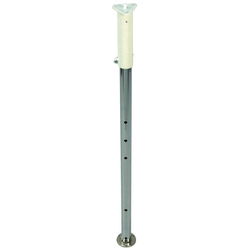 Bottom and Top Mounting Center Post, for Kidney Shaped Shelves, Matt Nickel, Adjustable Height 25-13/16 to 29-1/4 Inch