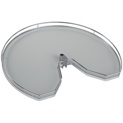 Kidney Shaped Wood Shelf, for Suzie-Q, Chrome/Gray