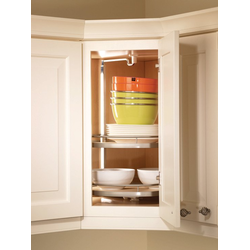 20% OFF 19-3/4 Inch Diameter Arena Plus 2 Shelf Twister Set for Upper Cabinets, Adjustable Height 25-15/16, 30-1/2 Inch, Champagne/Maple