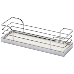 Tray Set, Arena, Steel, Chrome / White, 3" X 9 7/8" X 2 3/4" (1 Set = 2 Trays)