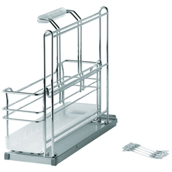  Portero Base Mounted Pull-out Single Basket Storage Unit, 6-3/8 Inch Width X 15-3/4 Inch High X 19-1/2 Inch Deep, Chrome