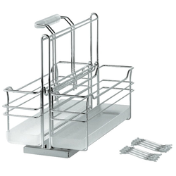 56% OFF Portero Base Mounted Pull-out Double Basket Storage Unit, 10-3/4 Inch Inch Width X 15-1/2 Inch High X 19-1/2 Inch Deep, Chrome