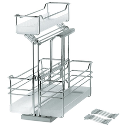 20% OFF Portero Base Mounted Pull-out Triple Basket Storage Unit, 11 Inch Width X 20 Inch High X 19-1/2 Inch Deep, Chrome