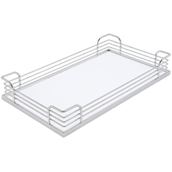 50% OFF Arena Plus Tray, 18-1/2 Inch Width x 15-3/8 Inch Depth x 3-1/2 Inch Height, for Pantry, Base, and Corner Pull-Outs, 88 lbs. Weight Capacity, Chrome/White 