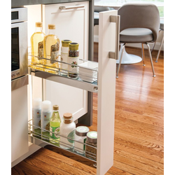 Base Pull-Out, 2-Tier, 90 Degree, Chrome, Steel, 26.4 lbs (12 Kg) Load Capacity