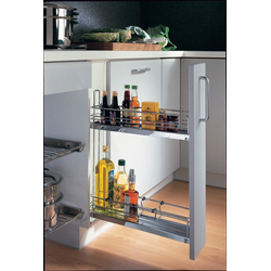 Base Cabinet Pull-Out, 3-Tier, 90 Degree, Steel, Chrome 26.4 lbs (12 Kg) Load Capacity