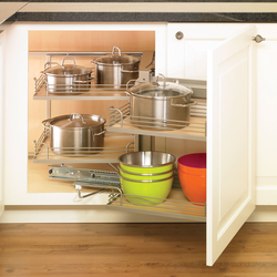 Magic Corner One, for Blind Left Corner Cabinets, Frame Only, Basket Sets Required, Silver