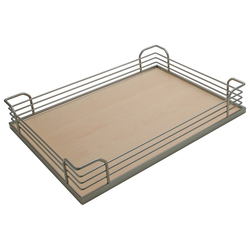 Arena Plus Storage Tray, 18-1/2 Inch Width x 11-5/8 Inch Depth x 3-1/2 Inch Height, for Pantry, Base, and Corner Pull-Outs, 88 lbs. Weight Capacity, Champagne/Maple 