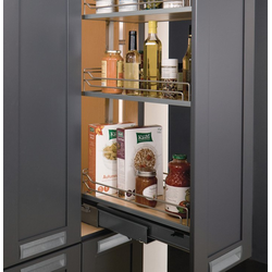 Kessebohmer 63 to 78-3/4 Inches Height Pull-out Pantry Frame with Soft-Close Full-Extension Bottom Mounted Heavy Duty Slide. Required Baskets Sold Separately. Champagne