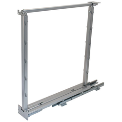 Kessebohmer 26 3/8 to 32" Inch Height Pull-out Base Cabinet Frame with Soft-Close Full-Extension Bottom Mounted Heavy Duty Slide. Required Baskets Sold Separately. Silver