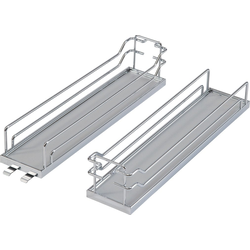 4 Inch Width Tray Set, for Base Pull-Out, Arena Plus, Chrome/Gray (1 Set = 2 Trays)