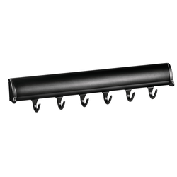 13-7/8 Inch Length Elite Belt Rack, 6 Hook, Black