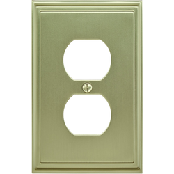 Mulholland 1 Receptacle Wall Plate, Golden Champagne