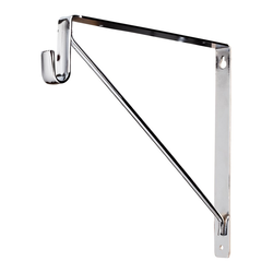 1 Inch Width x 11-3/4 Inch Depth x 10-3/4 Inch Height Shelf &amp; Rod Support Bracket for 1530 Series Closet Rod, Chrome