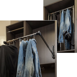 10% OFF HR Expanding Wardrobe Lift, 33 to 48-Inch Width x 32-5/8 Inch Height, EZ Install Brackets Included, Chrome and Black