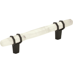 Carrione 3-3/4 Inch Center to Center Contemporary Pull, Marble White/Black Bronze