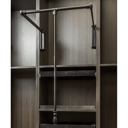 10% OFF HR Expanding Wardrobe Lift with Soft-Close, 33 to 48-Inch Width x 32-5/8 Inch Height, EZ Install Brackets Included, Black Powder Coat