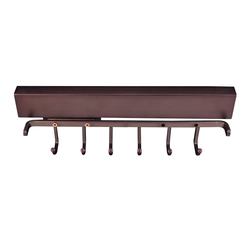 11-5/8 Inch Length Sliding Belt Rack with 6 Hooks, Brushed Oil Rubbed Bronze
