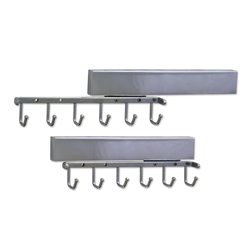 11-5/8 Inch Length Sliding Belt Rack with 6 Hooks, Polished Chrome