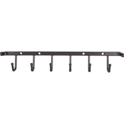 11 Inch Width x 1-3/4 Inch Depth x 1-3/4 Inch Height Screw Mounted Belt Rack with 6 Hooks, Brushed Oil Rubbed Bronze