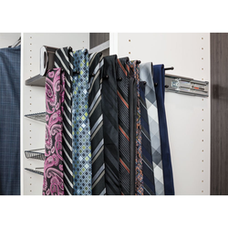 13-1/2 Inch Width x 2-7/8 Inch Depth x 2-9/16 Inch Height Inch Tie Rack with 12 hooks, Dark Bronze