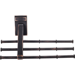 6-3/4 Inch Width x 2 Inch Depth x 4 Inch Height Screw Mounted Tri-Level Tie Organizer, Brushed Oil Rubbed Bronze