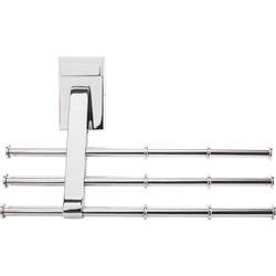 6-3/4 Inch Width x 2 Inch Depth x 4 Inch Height Screw Mounted Tri-Level Tie Organizer, Polished Chrome