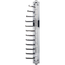 1-1/2 Inch Width x 2-7/8 Inch Depth x 10-1/4 Inch Height Screw Mounted Cascading Tie Rack, Polished Chrome
