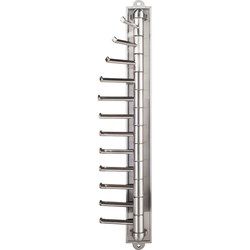 1-1/2 Inch Width x 2-7/8 Inch Depth x 10-1/4 Inch Height Screw Mounted Cascading Tie Rack, Satin Nickel