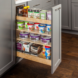 8-1/2 Inch Width Base Cabinet Pullout with Soft-Close Undermount Slides, Min. Cabinet Opening: 9 Inch Width