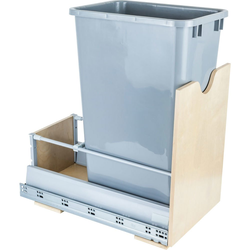 Preassembled 50 Quart Metal Drawer Box Single Pullout Waste Container, Grey, Min. Cabinet Opening: 15 Inch Width