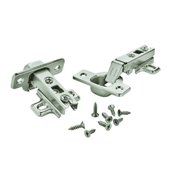 Full Overlay Hinge 2-7/16 Inch Width, Nickel, Pair