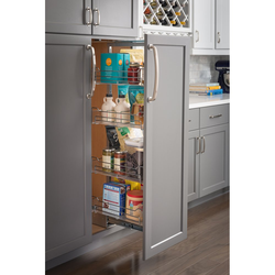 13-9/16" W x 19-3/8" D x 73-1/4" to 86-5/8" H Wire Pantry Pullout Organizer with Heavy Duty Soft Close, Chrome, Min. Cabinet Opening: 15 Inch Width