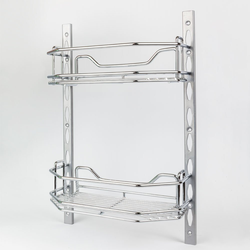 6 Inch Deep Door Mounted Tray System Kit, Polished Chrome, Min. Cabinet Opening: 12 Inch Width