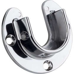 Open Closet Bracket for Round 1-5/16 Inch Closet Rod w/ Screws, Polished Chrome