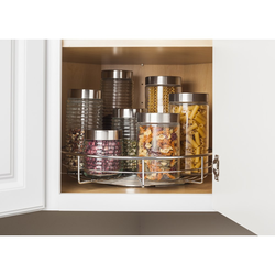 17-5/16 Inch Diameter Single Shelf Lazy Susan, Polished Chrome 