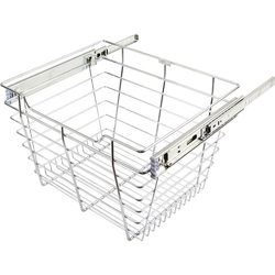 10% OFF Heavy Duty Closet Wire Pull out Basket for 18 Inch Minimum Cabinet Opening Width, Full Extension Side-Mounted Slides Included, 17” W x 14” D x 11” H, Polished Chrome 